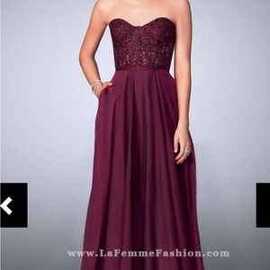 Red Sweetheart Strapless Prom Dress